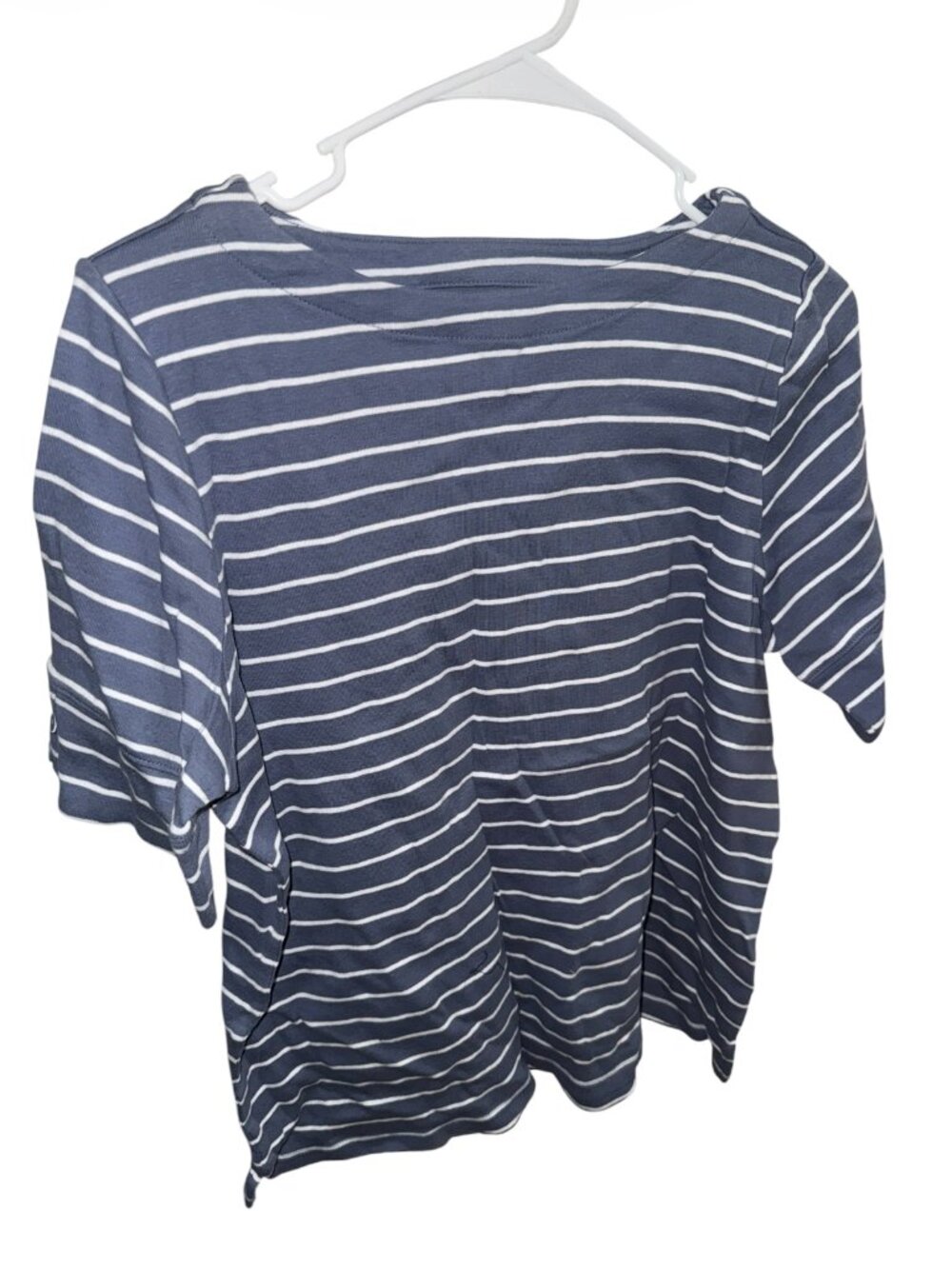 CJ Banks Women's Blue And White Striped Tee